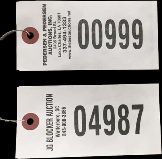 A Pair Of Price Tags With Numbers