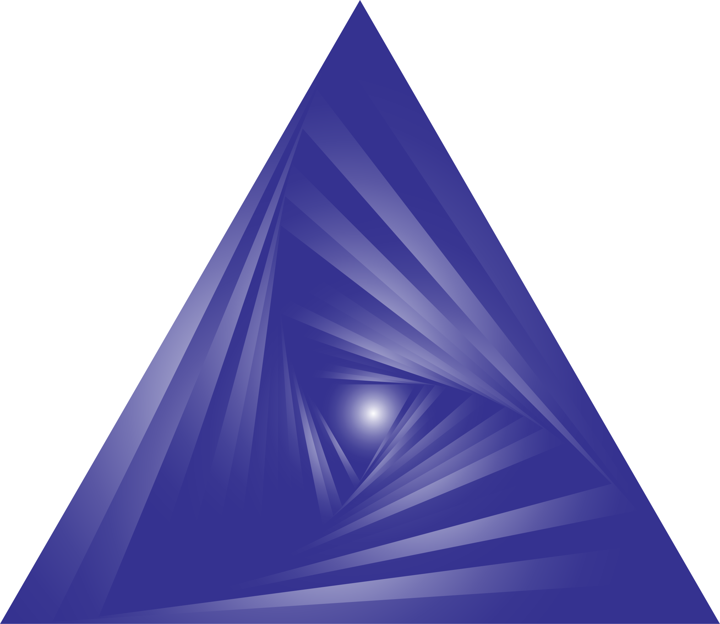 A Blue Triangle With A White Light In The Center