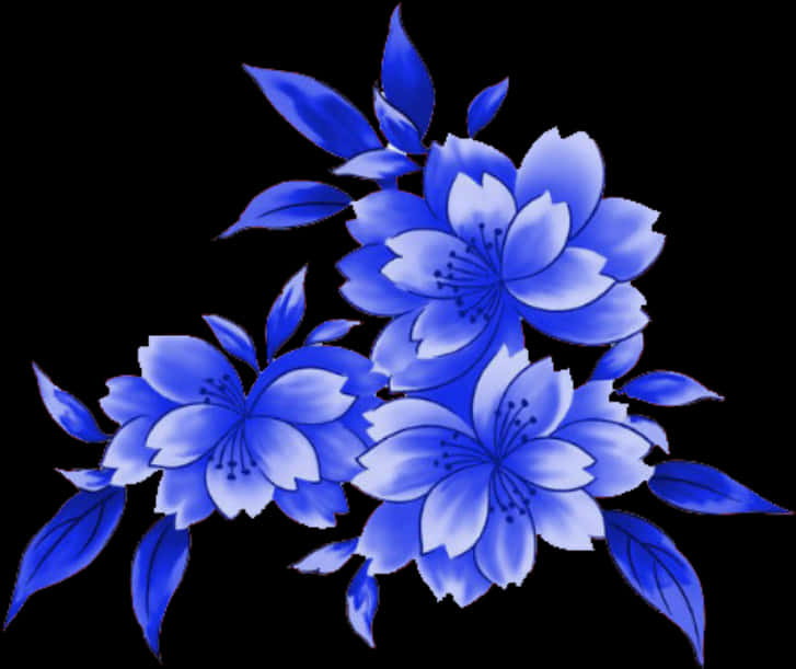 Transparent Blue Lace Clipart - Blue Flower Frame Hd, Hd Png Download