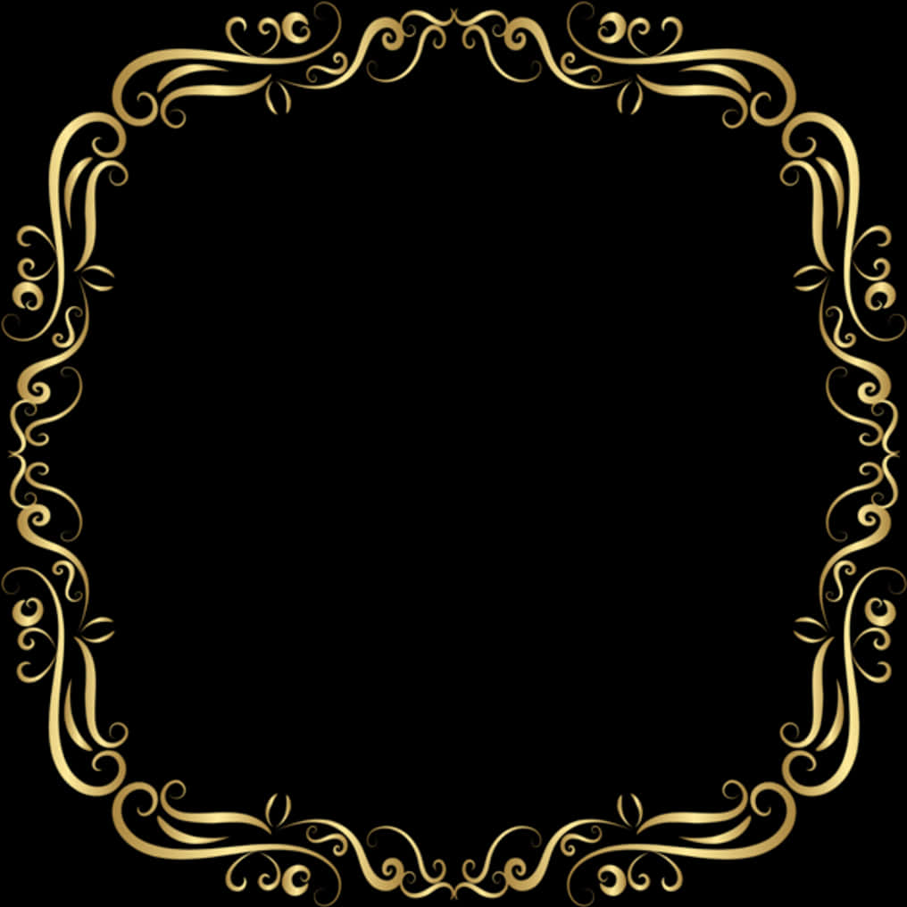 A Gold Frame With Swirls And Curls