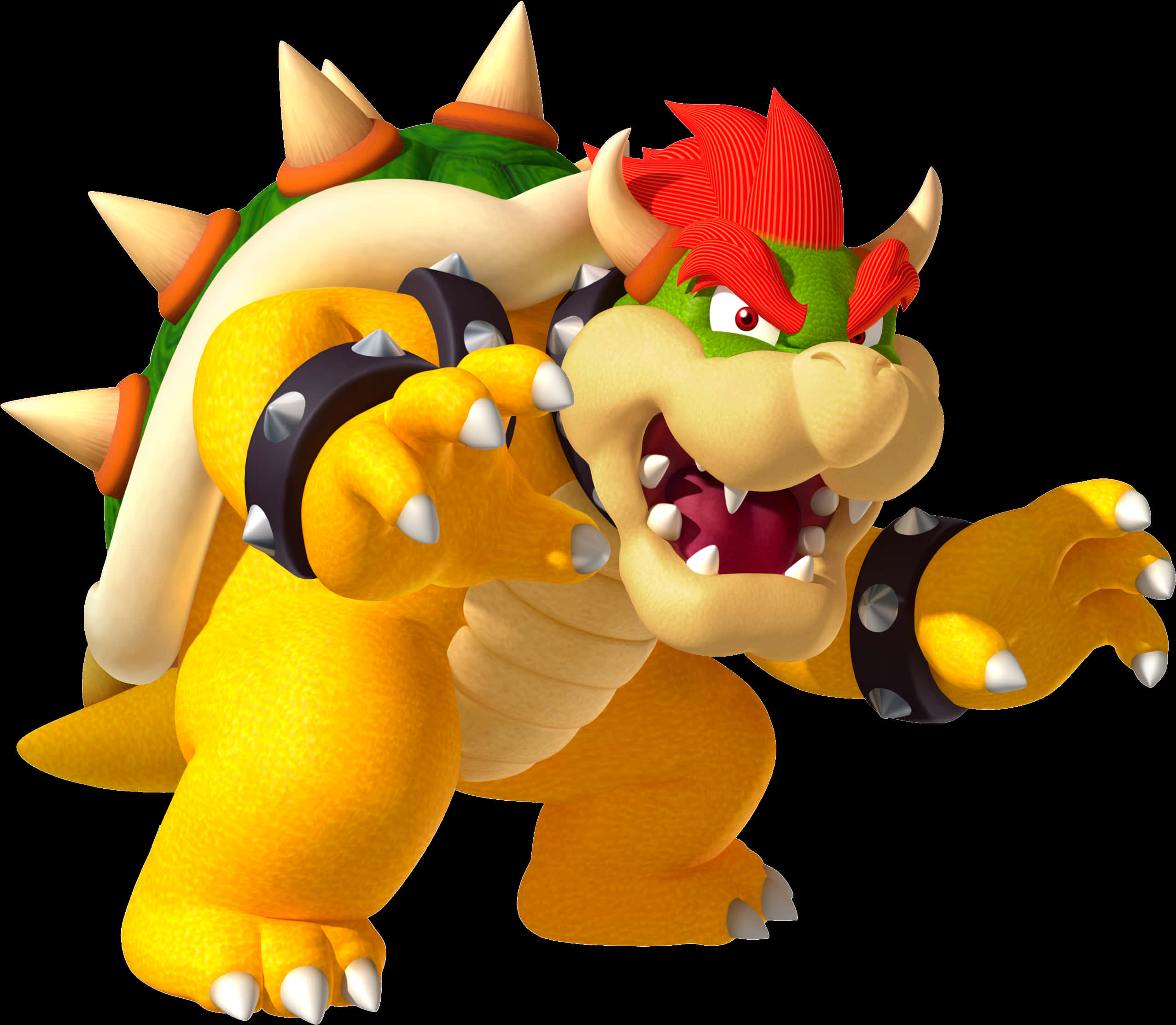 A Cartoon Character Of A Yellow Animal With Spikes And A Red And Green Shell