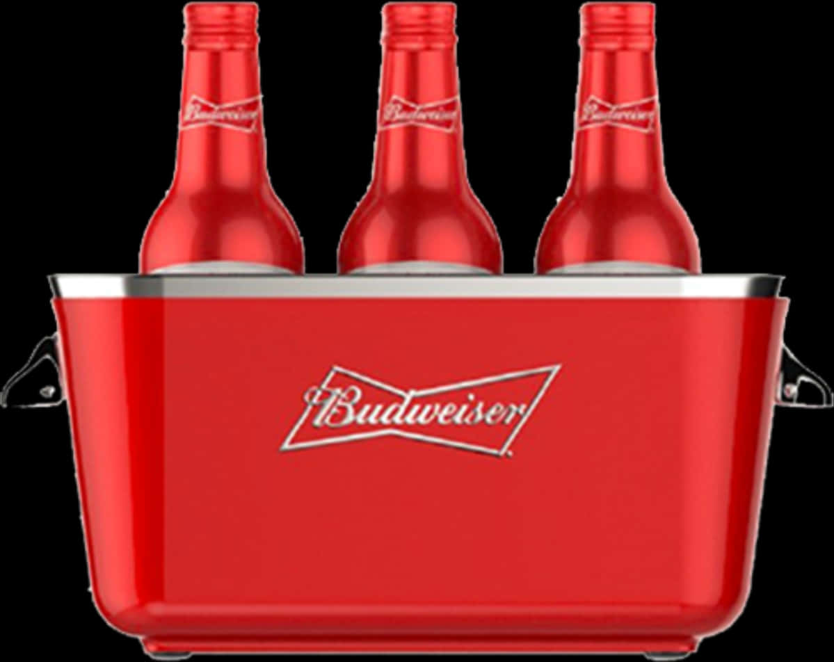 A Cooler With Bottles Of Beer
