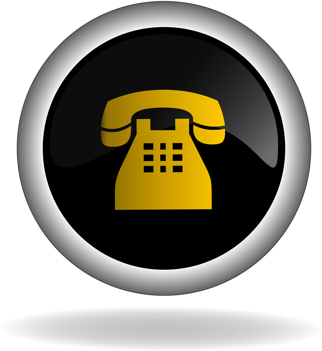 A Black And Yellow Phone Button