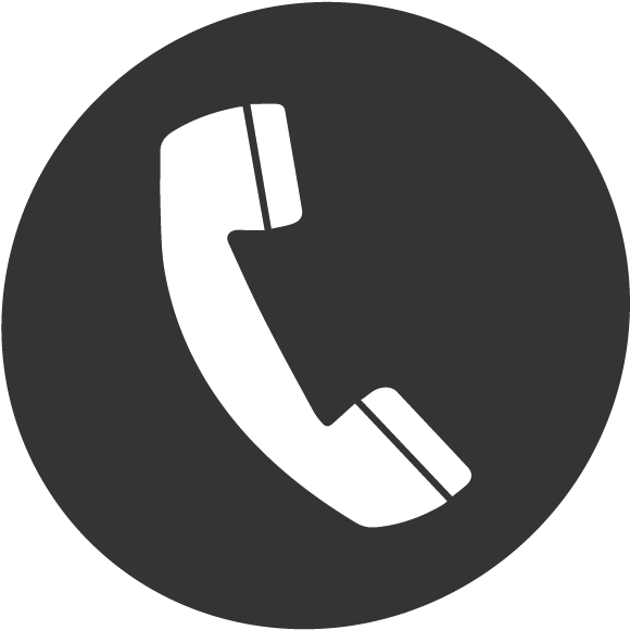 A White Phone Handset In A Black Circle