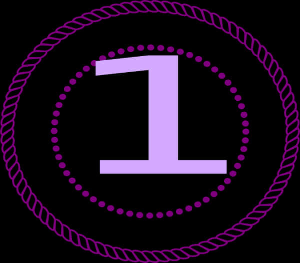 A Purple Number In A Circle With A Black Background