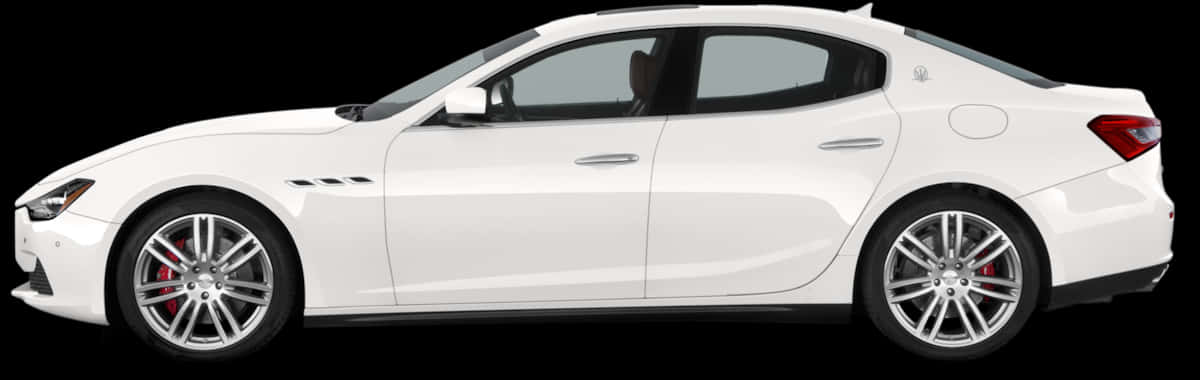 Side View Of A White Car