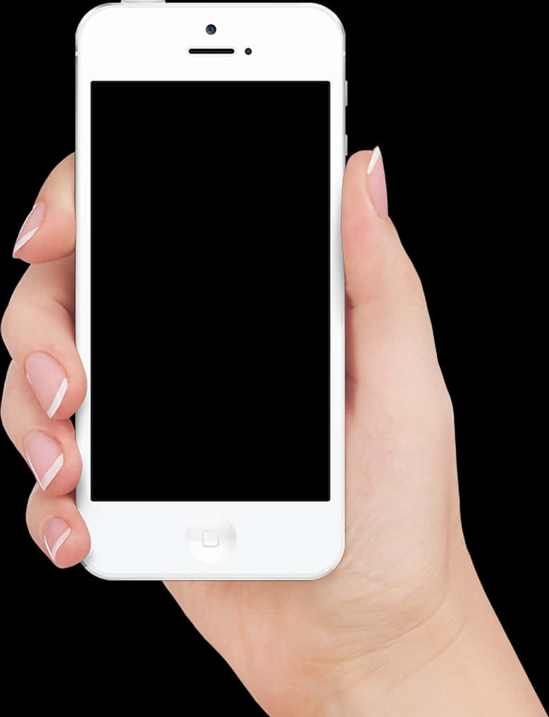 A Hand Holding A White Cell Phone