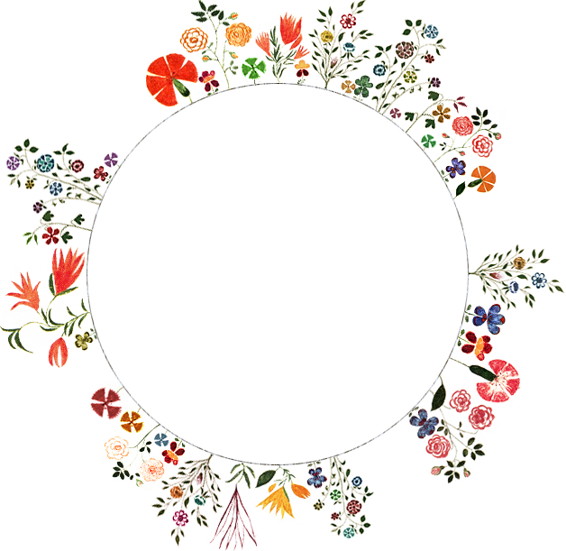 A Circle With Flowers On It