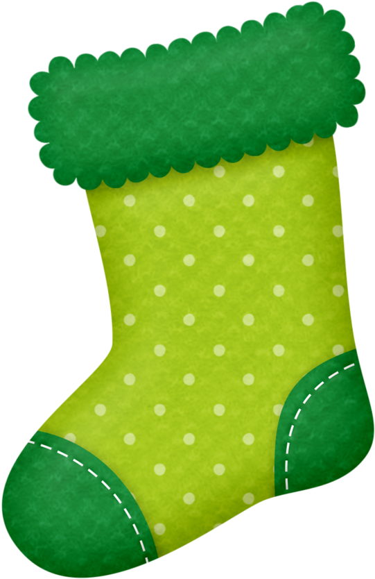A Green And White Polka Dot Sock