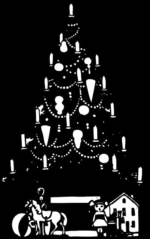 Transparent Christmas Tree Illustration Png - Christmas Tree Black Png, Png Download