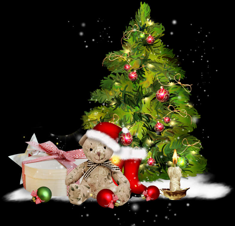 Transparent Christmas Tree With Presents Clipart - Christmas Tree Presentspng, Png Download