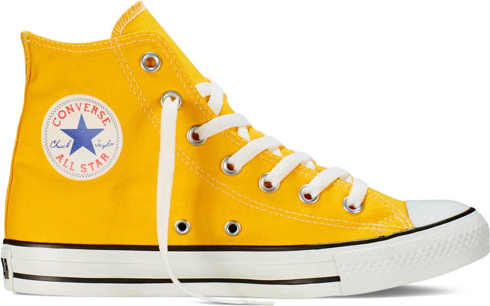 A Yellow Shoe With White Laces