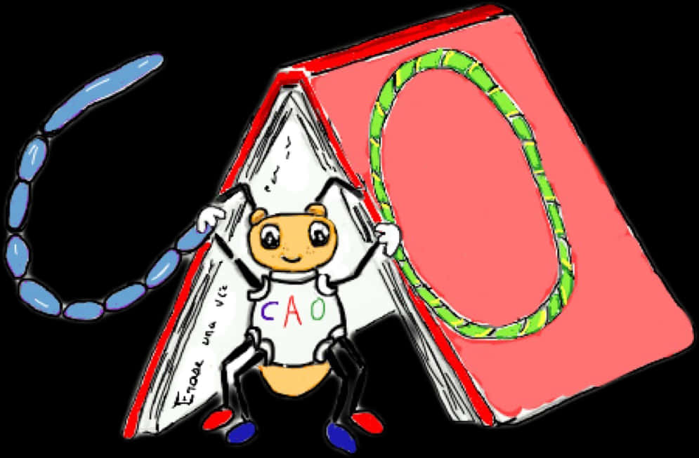 A Cartoon Of A Bug Holding A Book