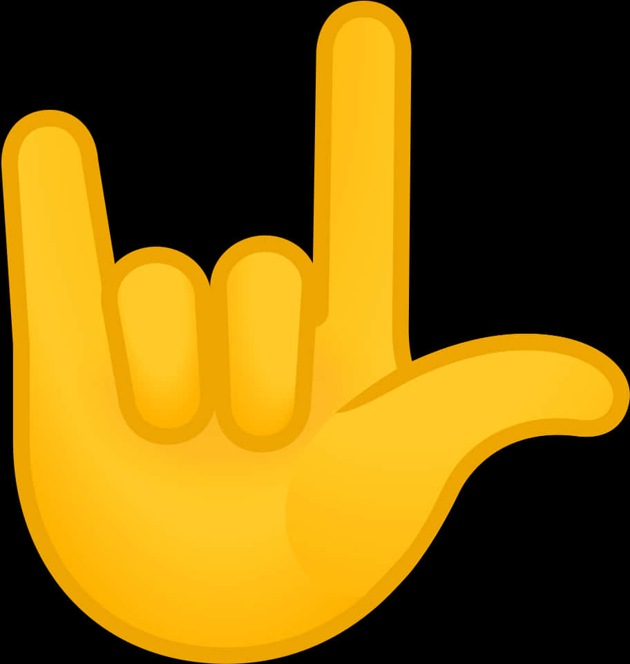 A Yellow Hand With A Black Background