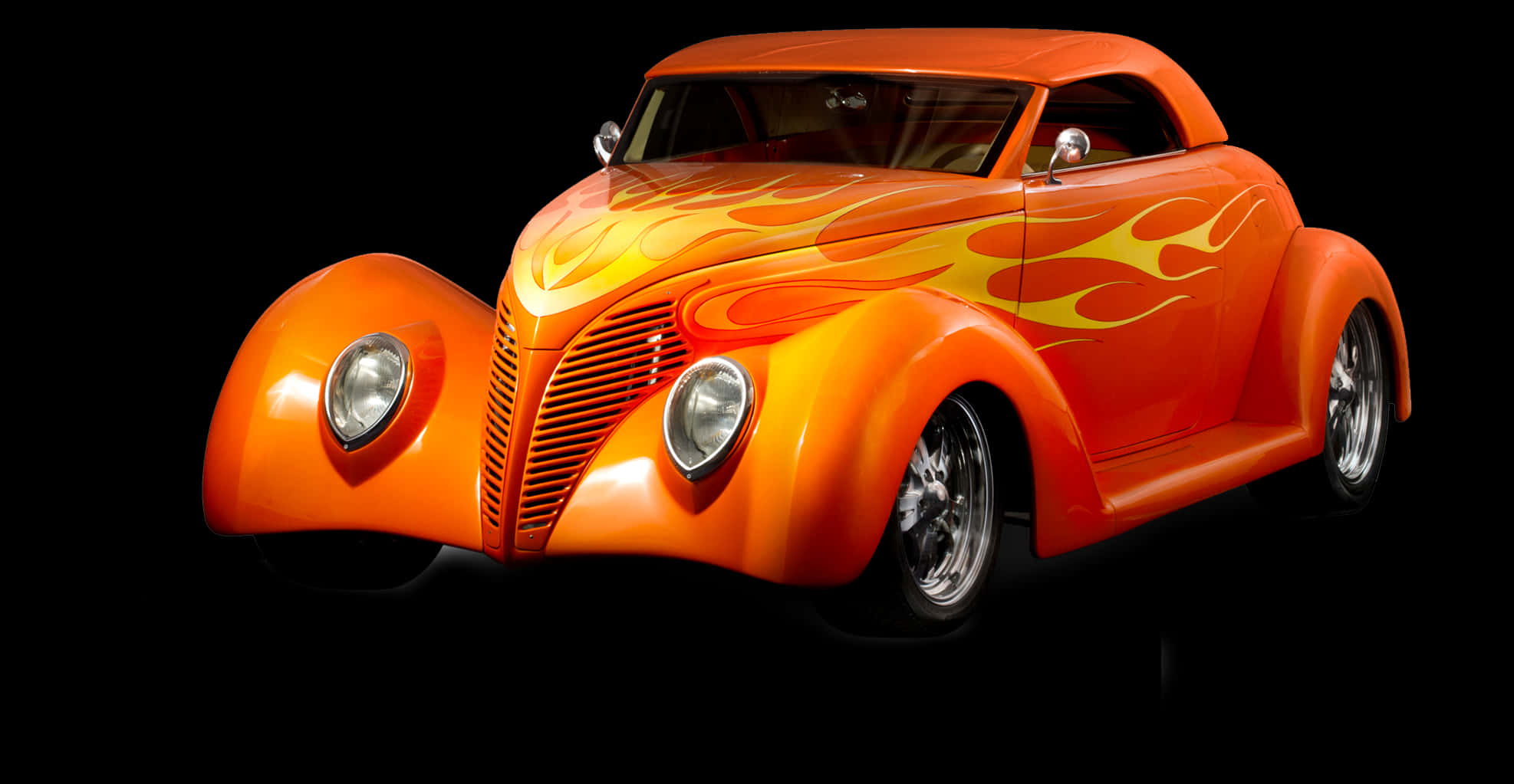 Transparent Classic Car Png - Orange Vintage Car Transparent, Png Download