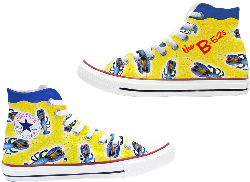 A Pair Of Shoes With Crab Designs On Them