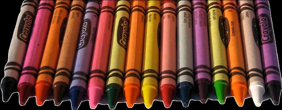 A Group Of Crayons In A Row