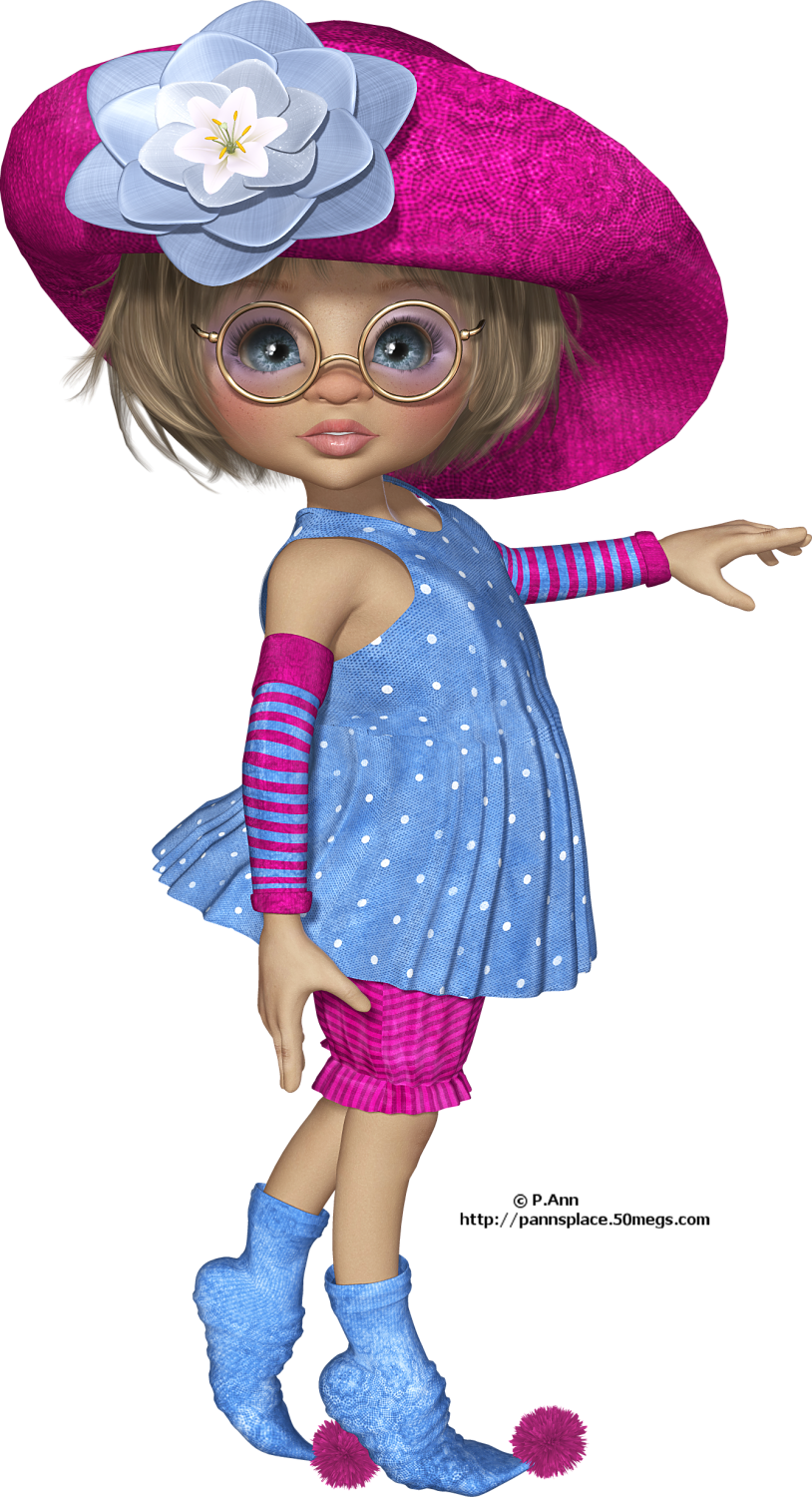 A Cartoon Girl Wearing A Hat And Glasses