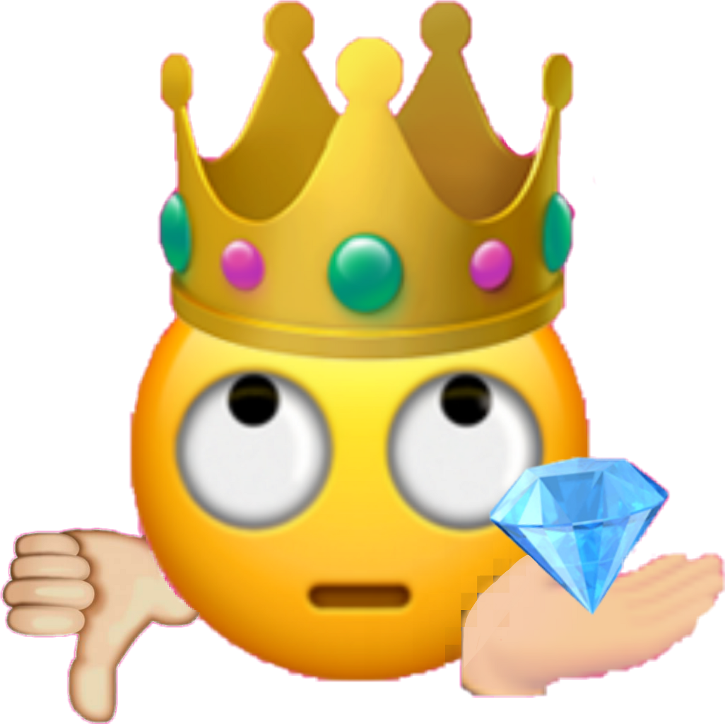 A Yellow Emoji With A Crown And A Diamond
