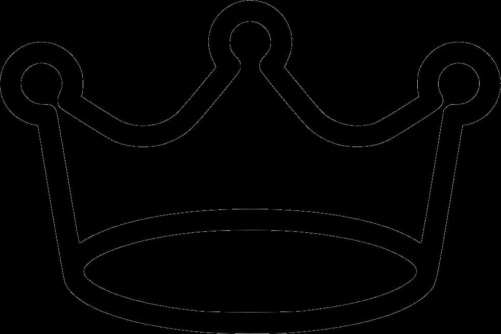 Simple Cartoonish Black Crown Outline