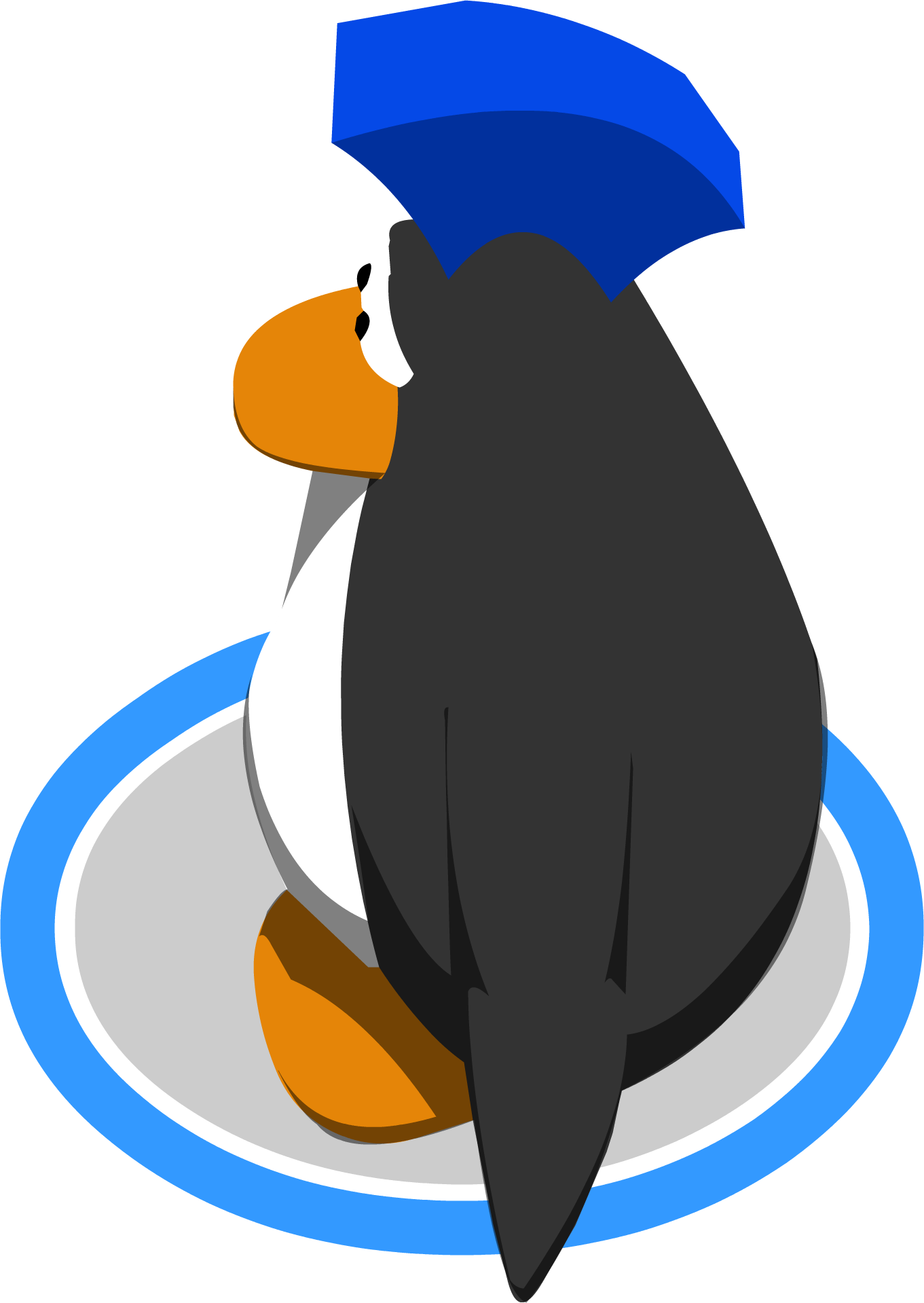 A Cartoon Penguin With A Blue Hat