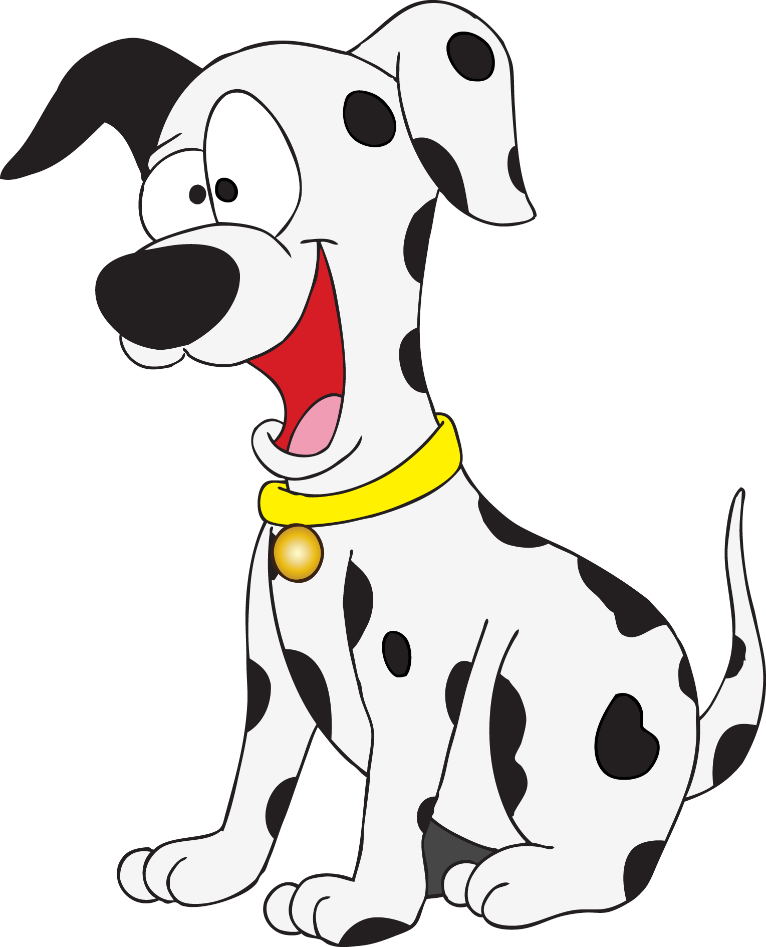 A Cartoon Of A Dog With A Yellow Collar