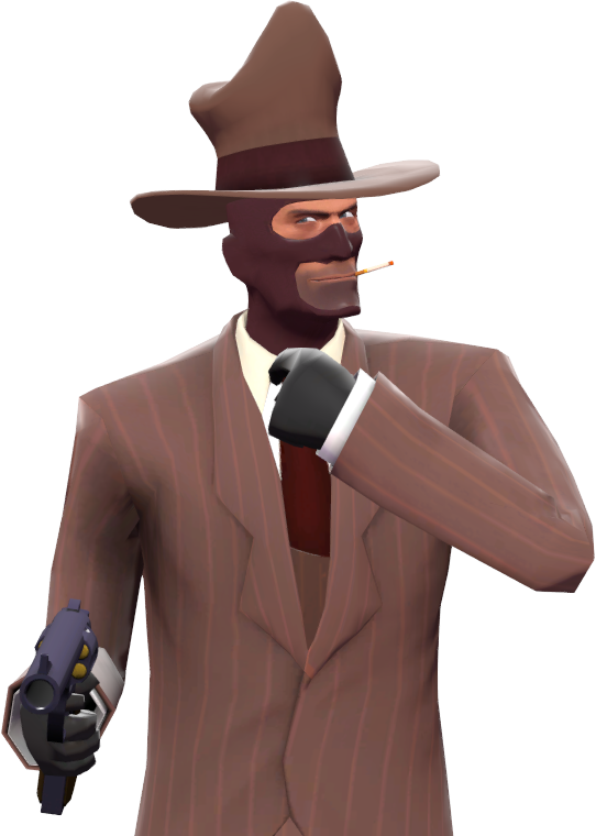 A Man In A Suit And Hat Holding A Gun