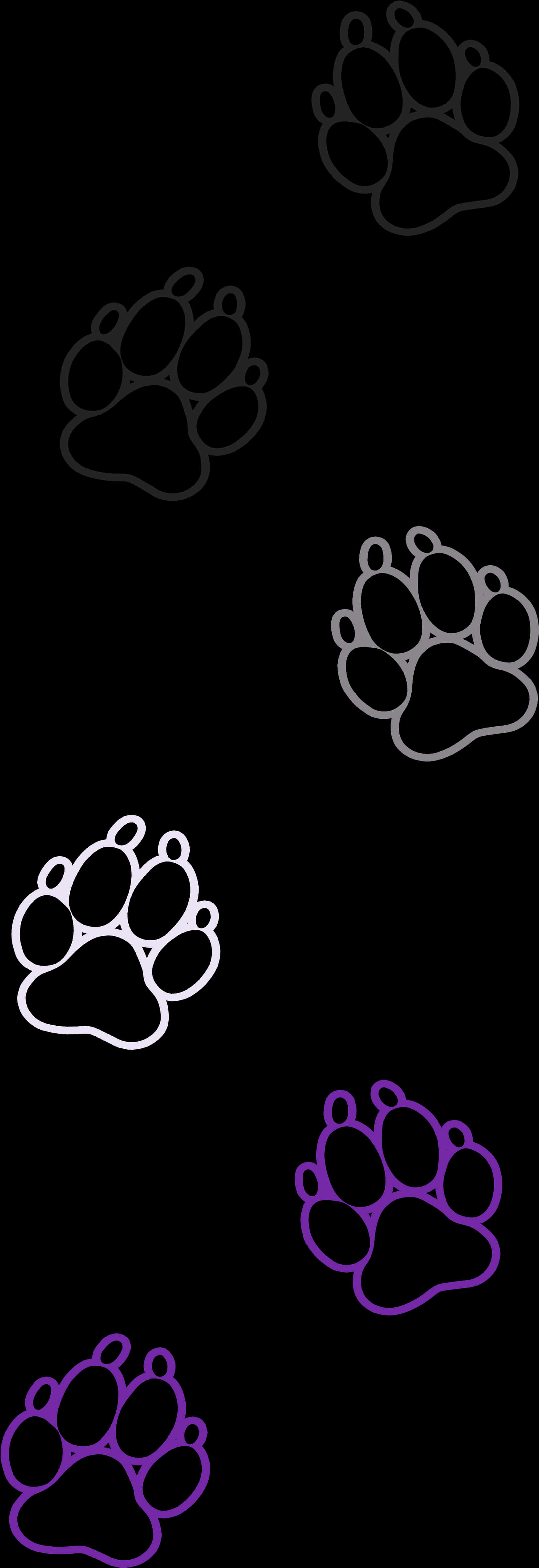A Pair Of Paw Prints On A Black Background