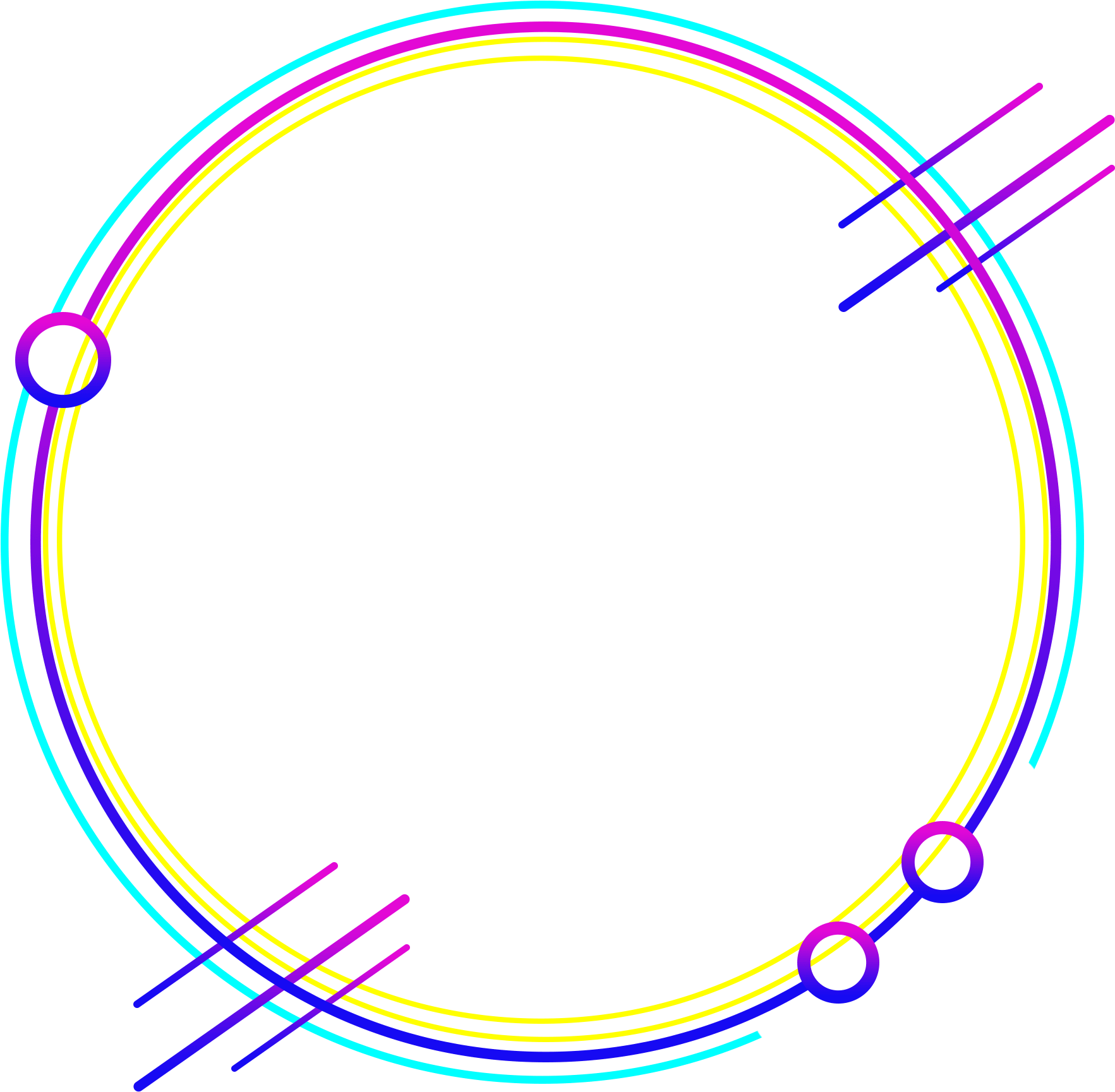 A Colorful Circle With Lines And Dots