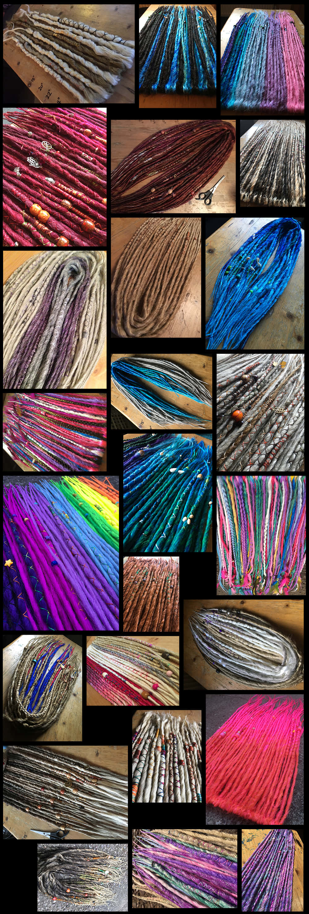 A Collage Of Different Colored Strands