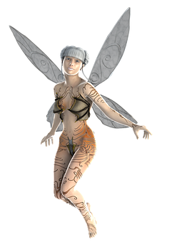 A Woman With Wings And Wings