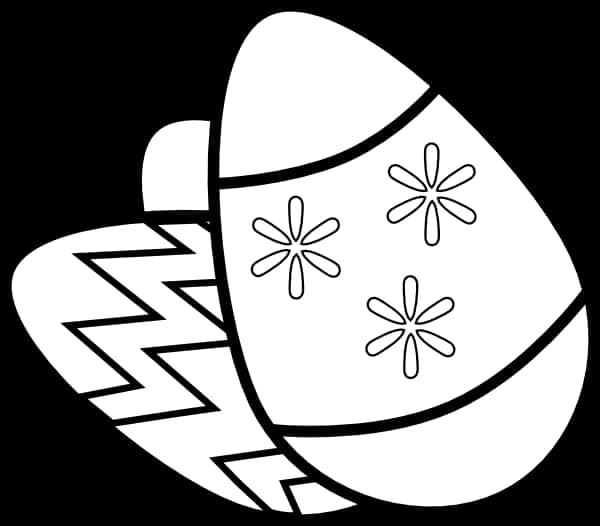 A Black And White Drawing Of An Egg