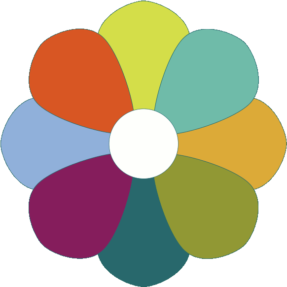 A Colorful Flower With White Center