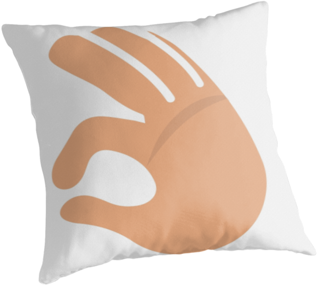 A Pillow With A Hand Print On It