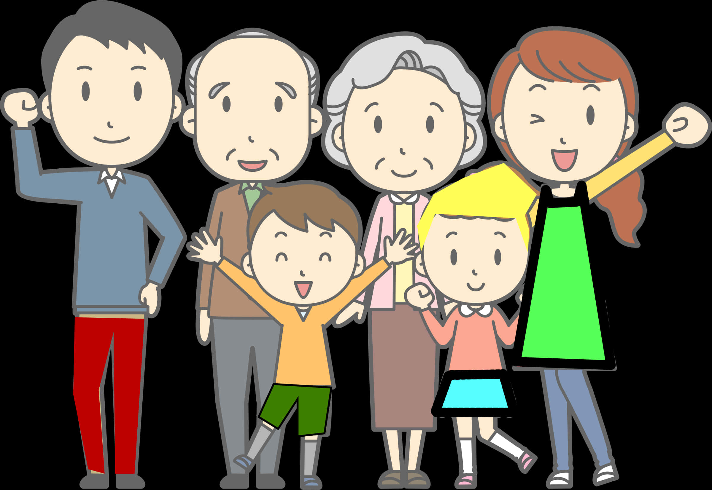 Family With Grandparents Clipart