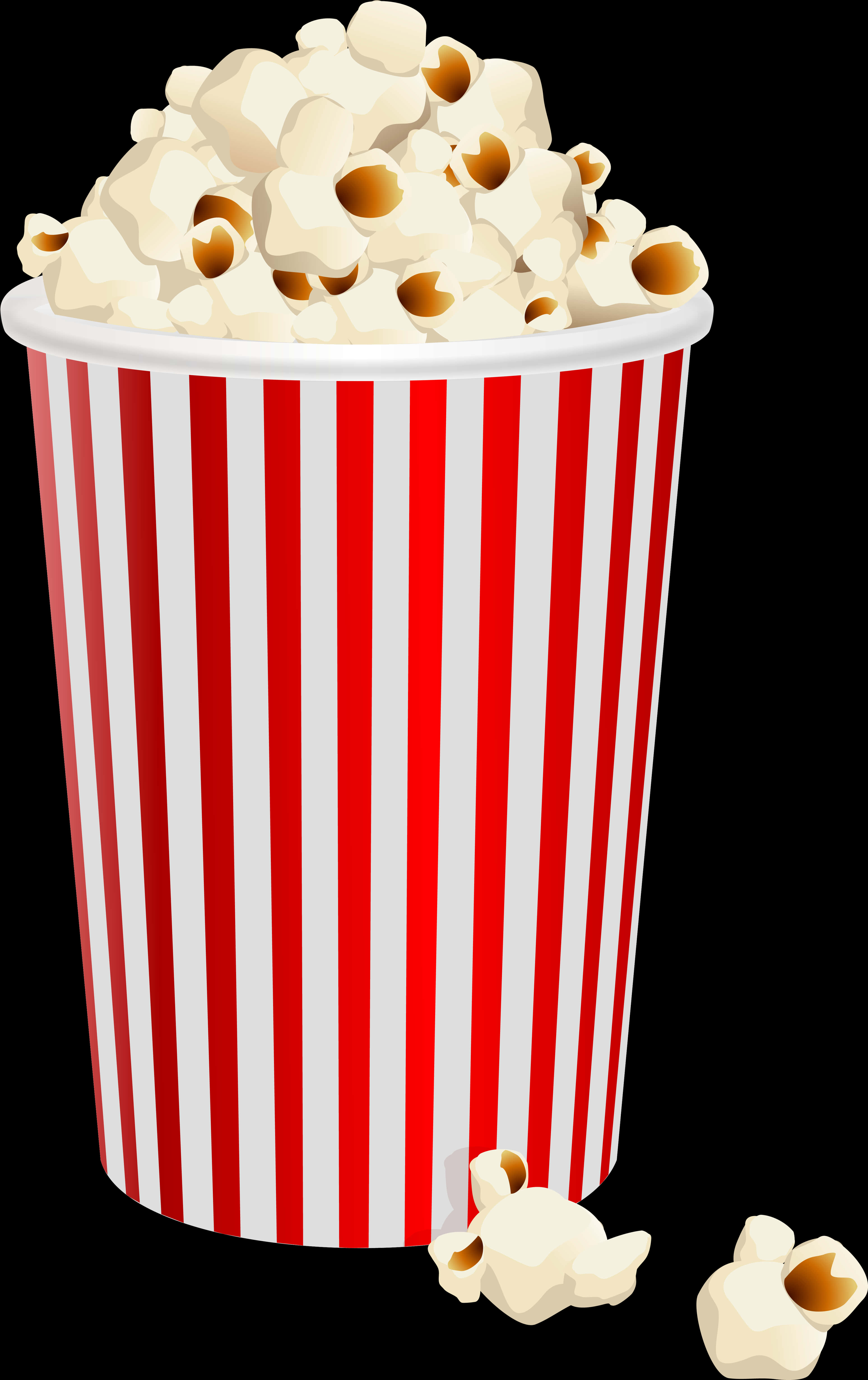 A Red And White Striped Bucket Of Popcorn