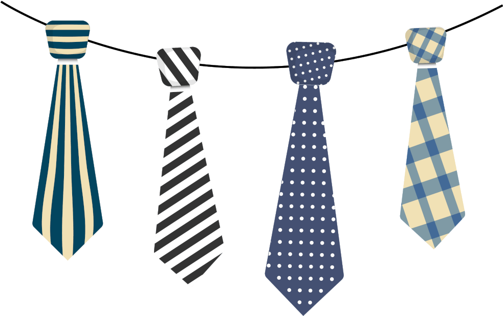 A Group Of Ties On A String