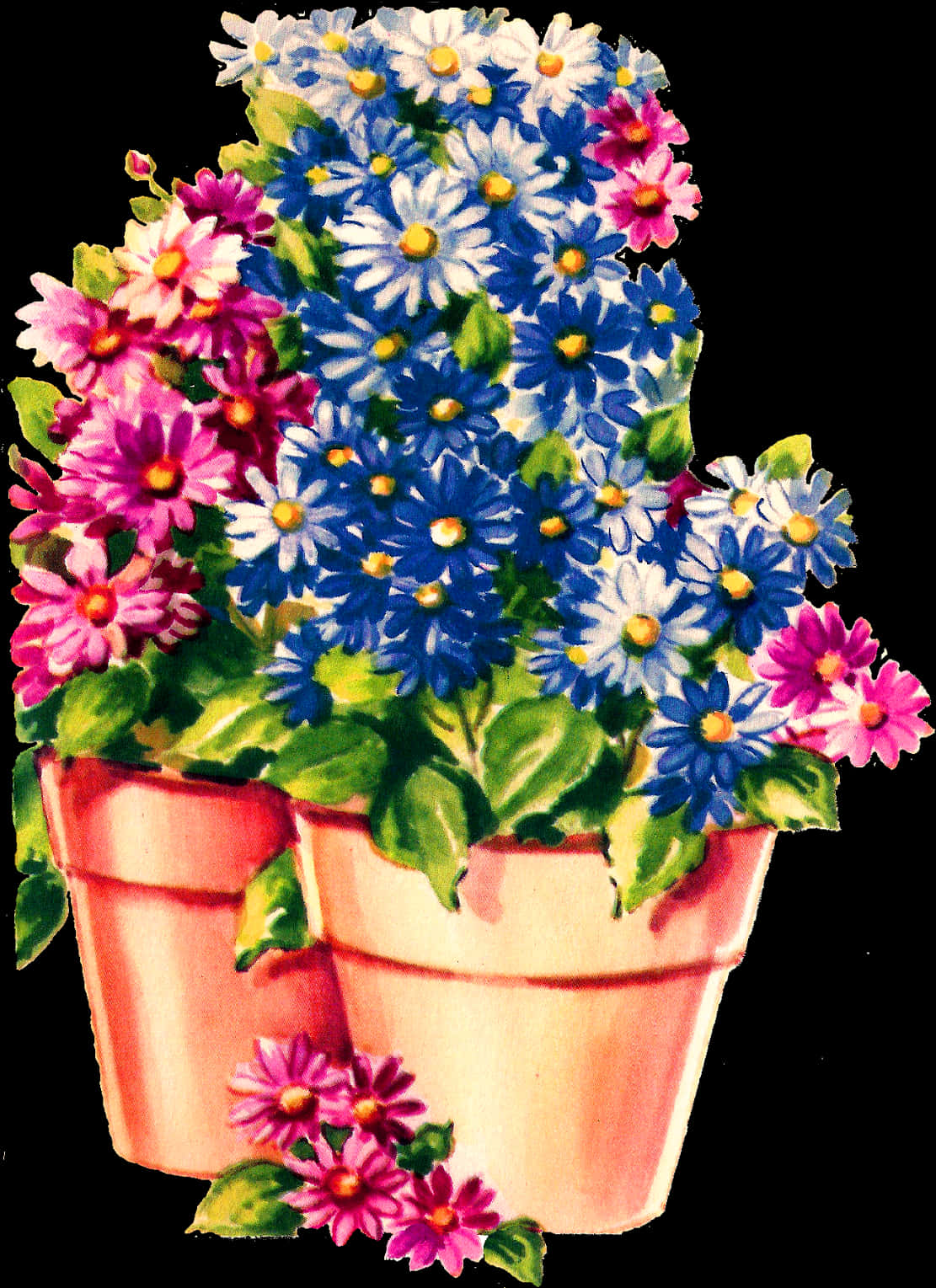 Painting Of Flowers In Flower Pot