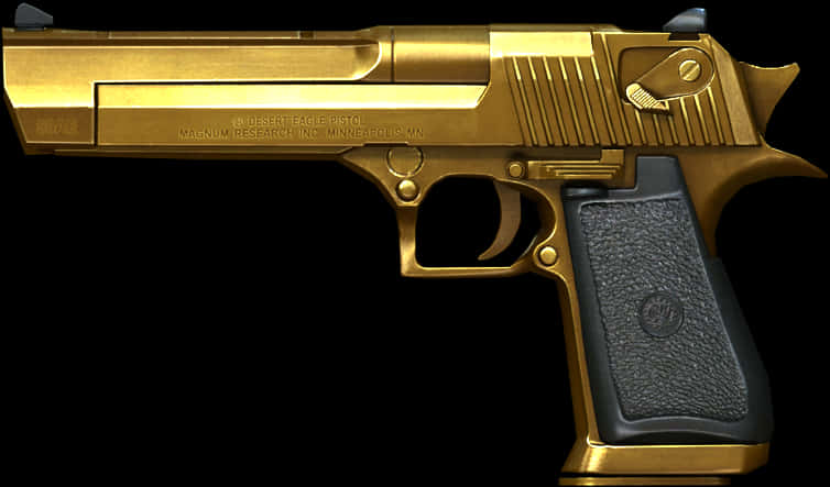 A Gold Gun With A Black Handle
