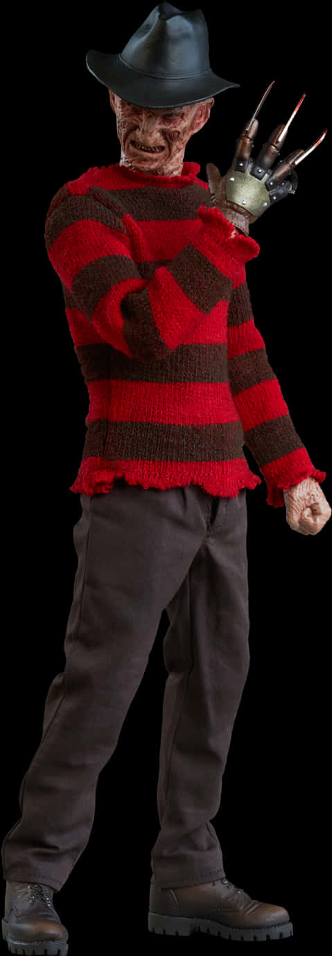 A Man In A Red And Black Striped Sweater