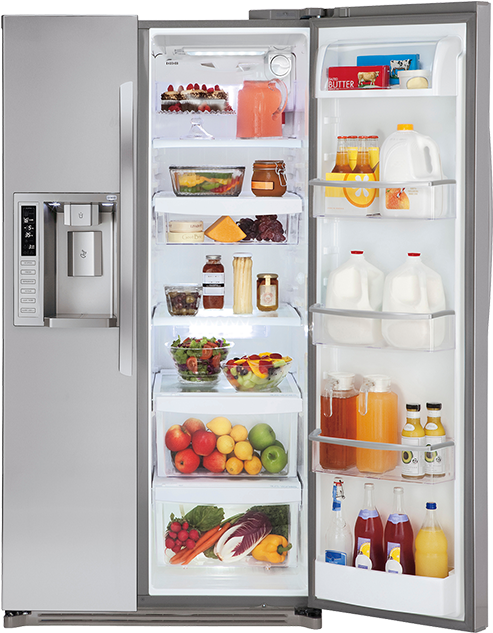 Transparent Fridge Full - Inside Lg Refrigerator, Hd Png Download