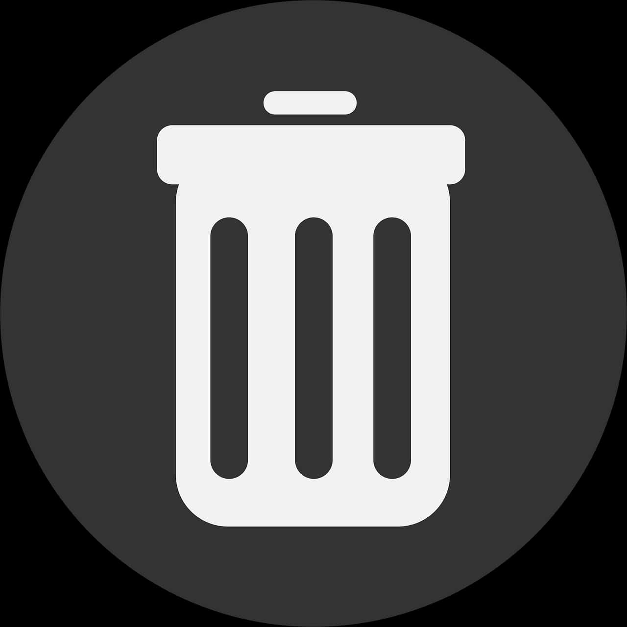 A White Trash Can In A Black Circle