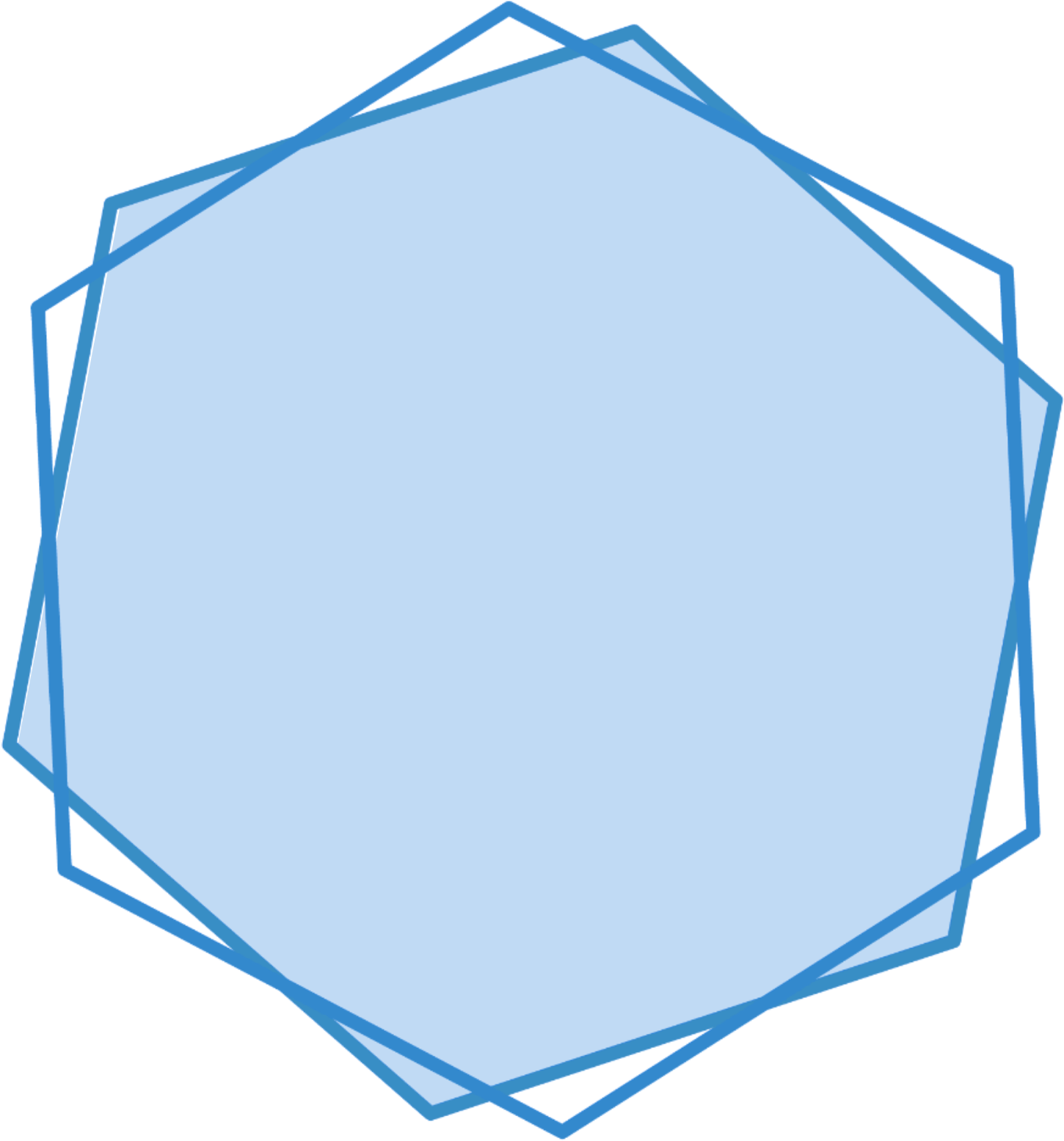 A Blue Hexagon With Black Background