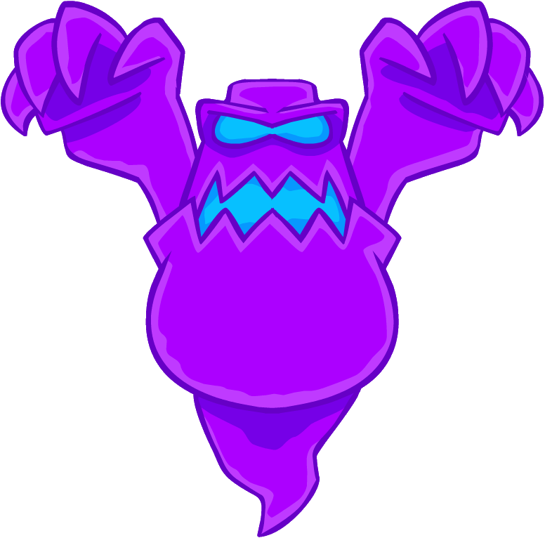 A Purple Cartoon Character With Arms And Arms