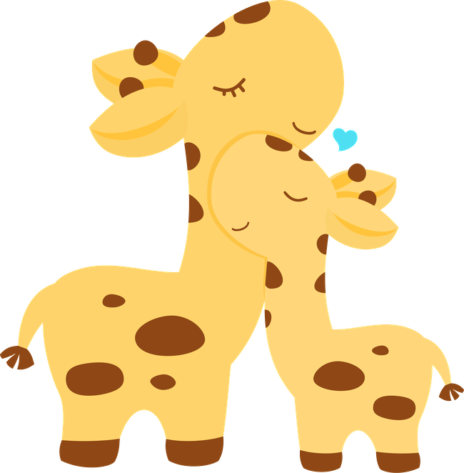 Transparent Giraffes Clipart - Family Giraffe Cartoon Png, Png Download