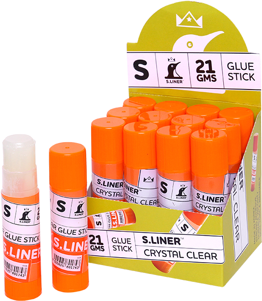 A Group Of Orange Glue Sticks