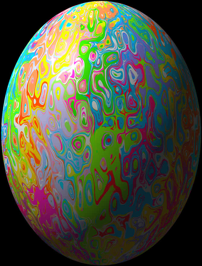 A Colorful Egg With Black Background