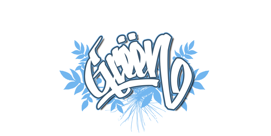 A Logo With Blue Leaves And White Text