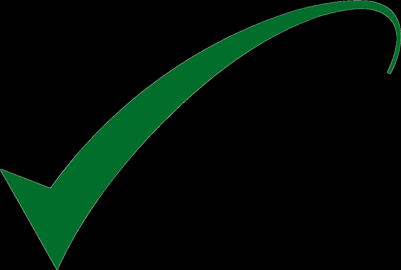 A Green Curved Line On A Black Background
