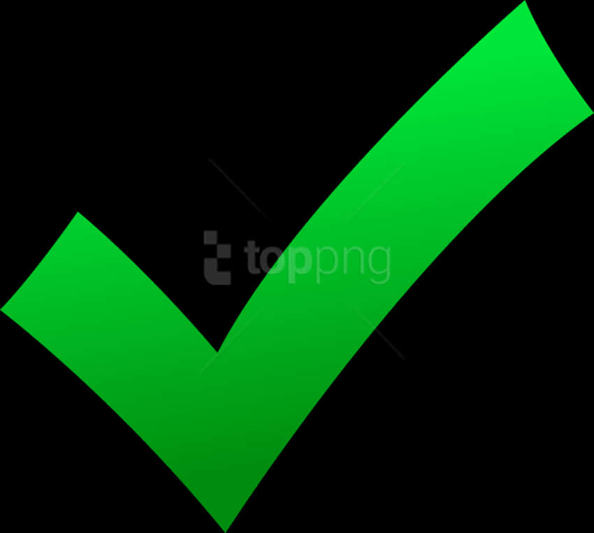 A Green Tick On A Black Background